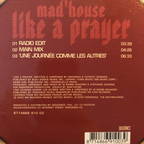 Madhouse - Like A Prayer - Afbeelding 2